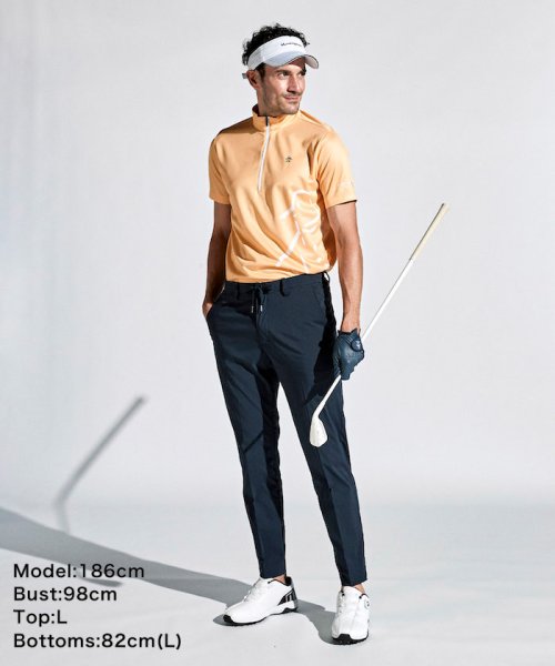 Munsingwear(マンシングウェア)/MOTION3Dパネルジャカードハーフジップ半袖シャツ/img11