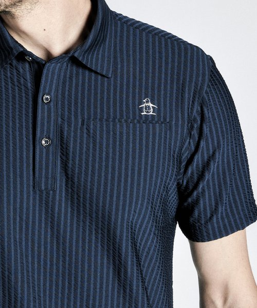 Munsingwear(マンシングウェア)/SUNSCREENサッカーストライプテーラーカラー半袖シャツ/img07