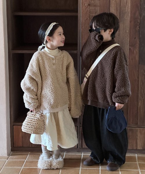 aimoha(aimoha（アイモハ）)/【aimoha－KIDS－】韓国子供服　ボアオーバースウェット/img02