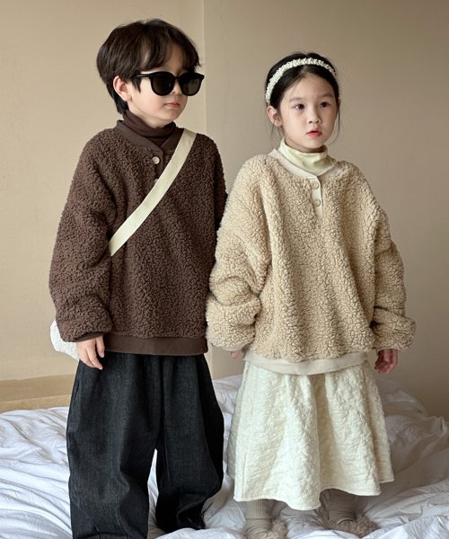 aimoha(aimoha（アイモハ）)/【aimoha－KIDS－】韓国子供服　ボアオーバースウェット/img09