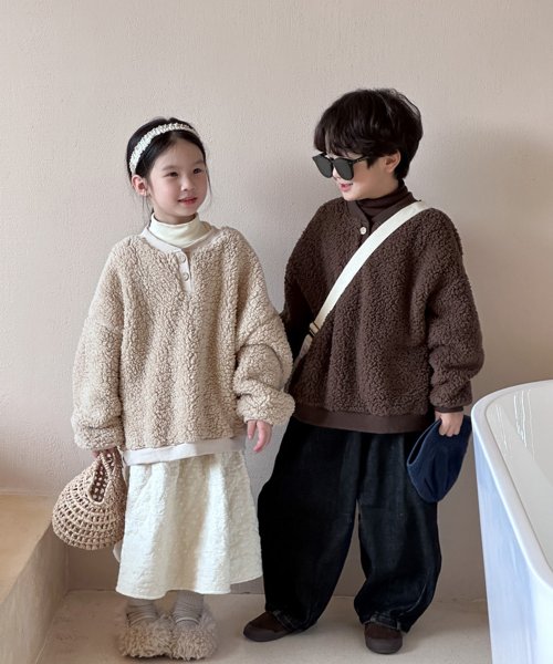 aimoha(aimoha（アイモハ）)/【aimoha－KIDS－】韓国子供服　ボアオーバースウェット/img16
