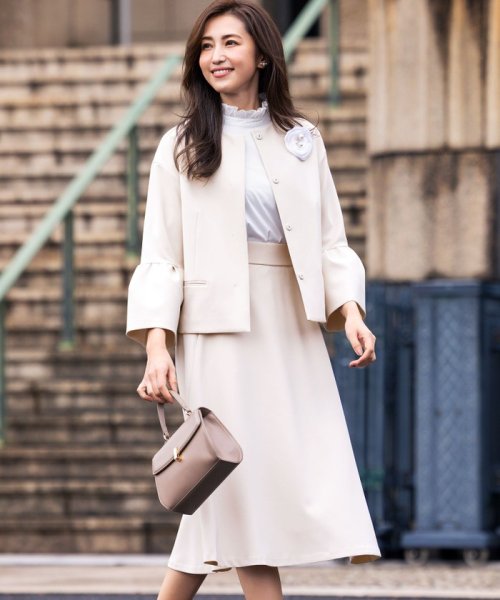 【VERY3月号掲載・NAVY】コンフォータブルドレープ ジャケット ノーカラージャケット S1840234583(14025円)