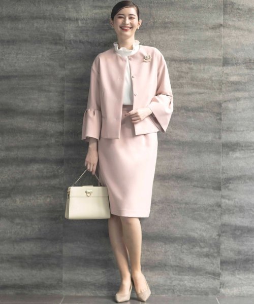 【VERY3月号掲載・NAVY】コンフォータブルドレープ ジャケット ノーカラージャケット S1840234583(14025円)