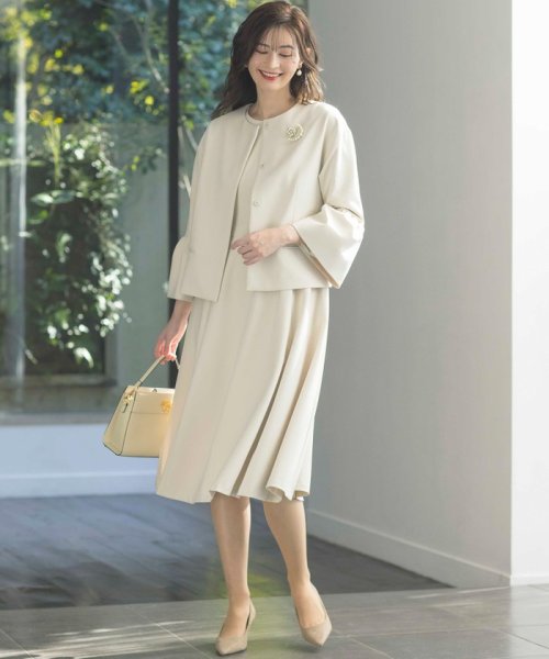 【VERY3月号掲載・NAVY】コンフォータブルドレープ ジャケット ノーカラージャケット S1840234583(14025円)