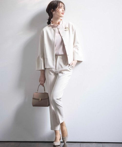 【VERY3月号掲載・NAVY】コンフォータブルドレープ ジャケット ノーカラージャケット S1840234583(14025円)