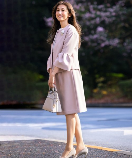 【VERY3月号掲載・NAVY】コンフォータブルドレープ ジャケット ノーカラージャケット S1840234583(14025円)