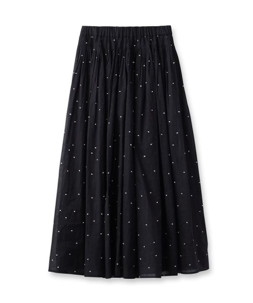 【洗える】ドット刺繍ボリュームスカート 