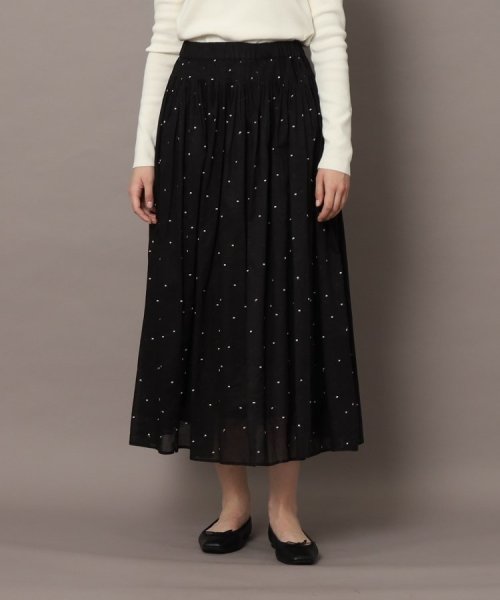 【洗える】ドット刺繍ボリュームスカート 