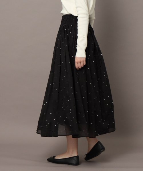 【洗える】ドット刺繍ボリュームスカート 