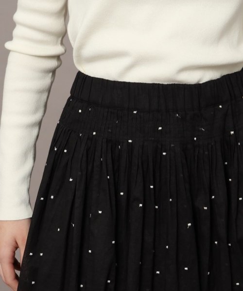 【洗える】ドット刺繍ボリュームスカート 