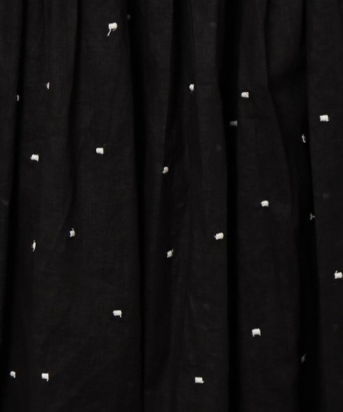 【洗える】ドット刺繍ボリュームスカート 