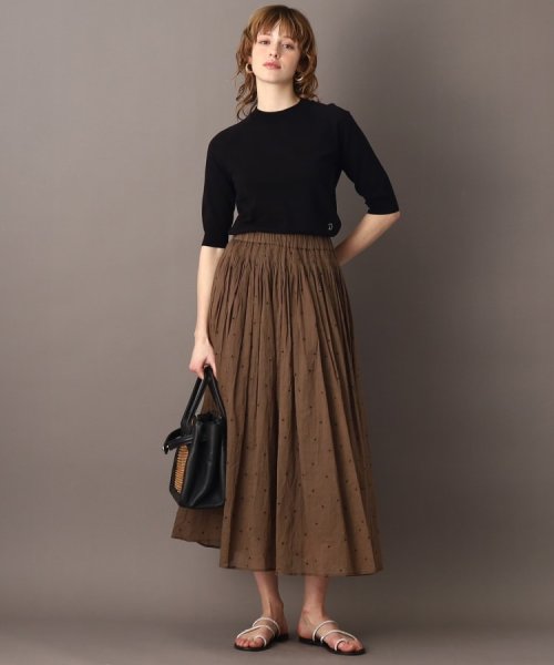 【洗える】ドット刺繍ボリュームスカート 