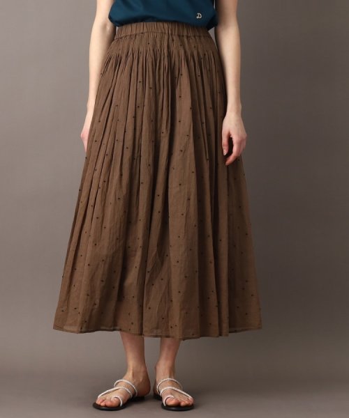 【洗える】ドット刺繍ボリュームスカート 