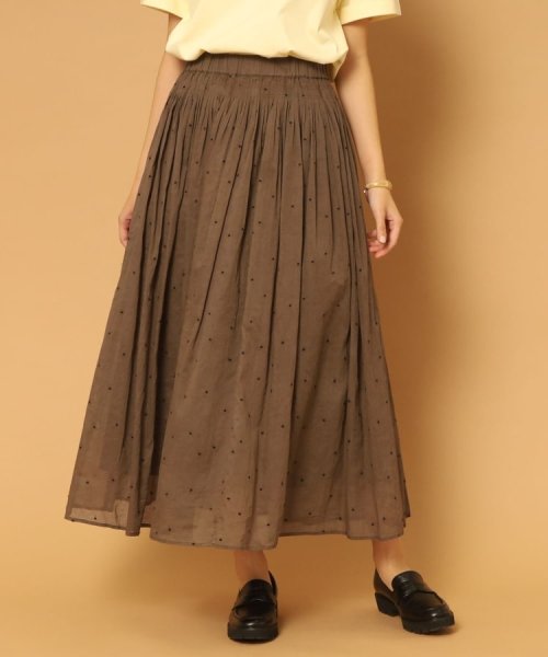 【洗える】ドット刺繍ボリュームスカート 
