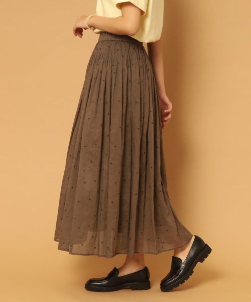 【洗える】ドット刺繍ボリュームスカート 