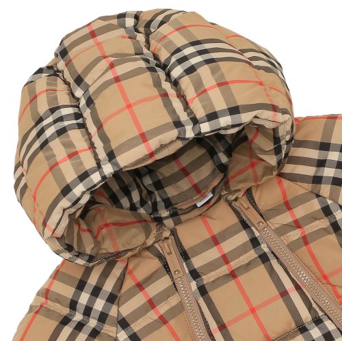 バーバリー ベビー服 パファースーツ オールインワン ベージュ ベビー BURBERRY 8072928 A7028 BURBERRY バーバリー ベビー服 パファースーツ オールインワン ベージュ ベビー