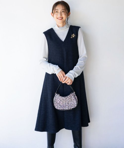 ファンシーツイード Vネックジャンスカ Vネックジャンスカ ファンシーツイード J1704278574(12942円)