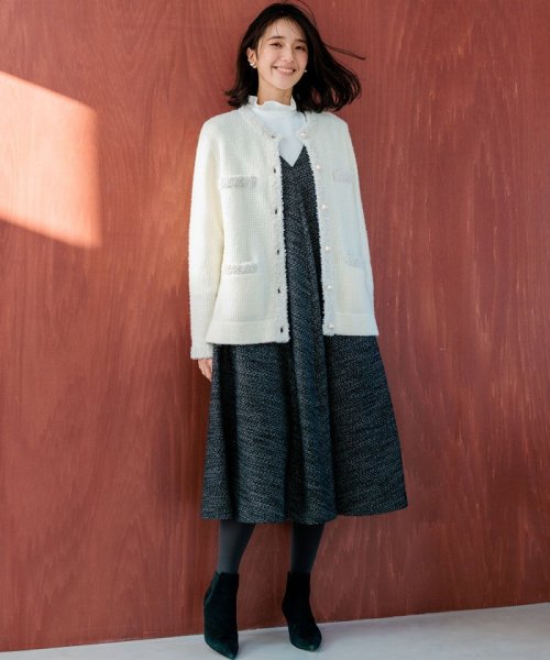 ファンシーツイード Vネックジャンスカ 