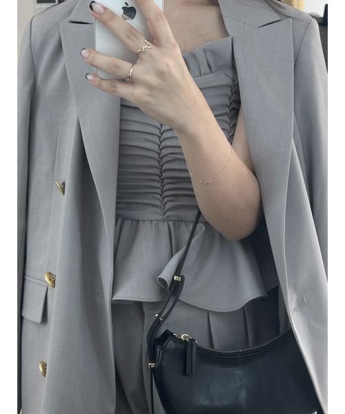 Sustainableギャザーデザインビスチェ 予めご了承ください