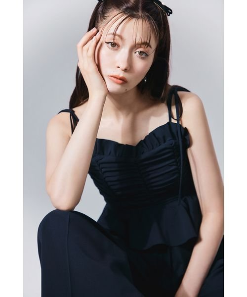 Sustainableギャザーデザインビスチェ 予めご了承ください