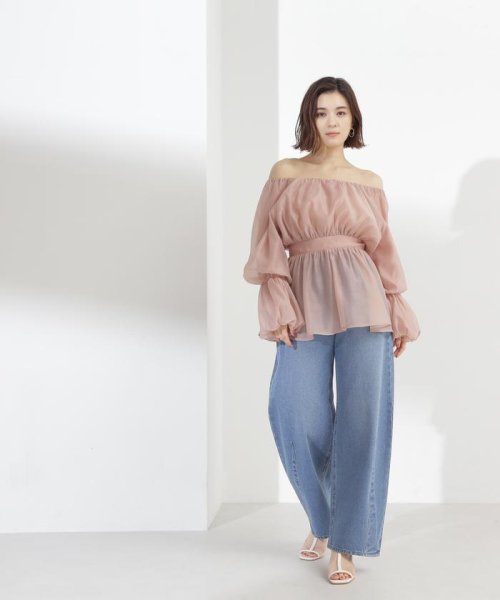 NATURAL BEAUTY BASIC(ナチュラルビューティーベーシック)/シアーギャザーペプラムブラウス　24SS/img30