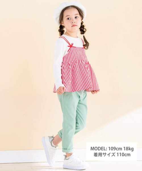 Noeil aime BeBe(ノイユ　エーム　べべ)/ギンガムキャミソールドッキングTシャツ(80~130cm)/img01