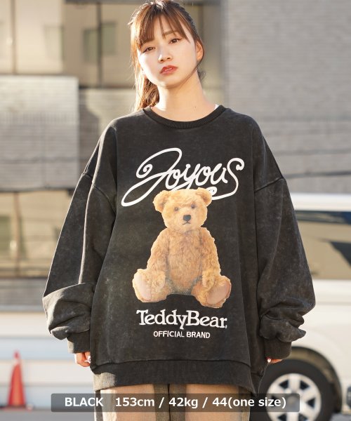 1111clothing(ワンフォークロージング)/◆TEDDY BEAR ピグメントトレーナー◆ クルースウェット メンズ ピグメント スウェット レディース ビッグスウェット ビッグトレーナー トレーナー/img12