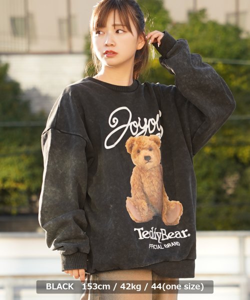 1111clothing(ワンフォークロージング)/◆TEDDY BEAR ピグメントトレーナー◆ クルースウェット メンズ ピグメント スウェット レディース ビッグスウェット ビッグトレーナー トレーナー/img13