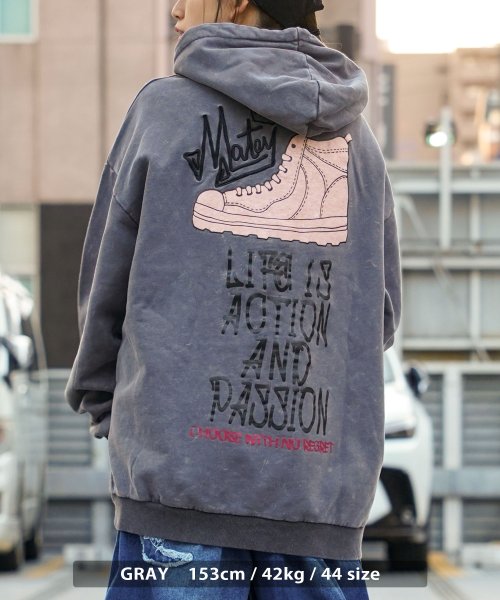 1111clothing(ワンフォークロージング)/◆スニーカーモチーフ ピグメントフーディー◆ ピグメント パーカー メンズ オーバーサイズ フーディ レディース ビッグフーディ ビッグパーカー 刺繍/img07