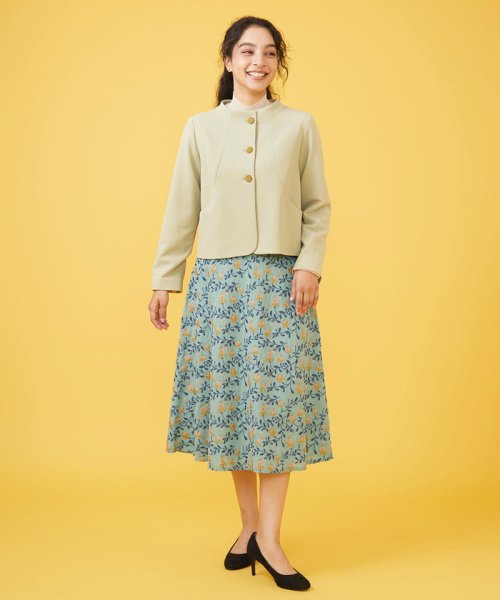 Relajado フラワー刺繍フレアスカート 