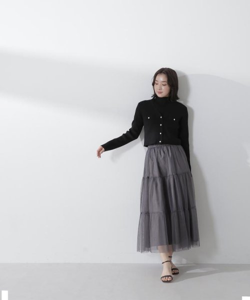 NATURAL BEAUTY BASIC(ナチュラルビューティーベーシック)/ハイネックノースリクロップドアンサンブル　24SS/img09