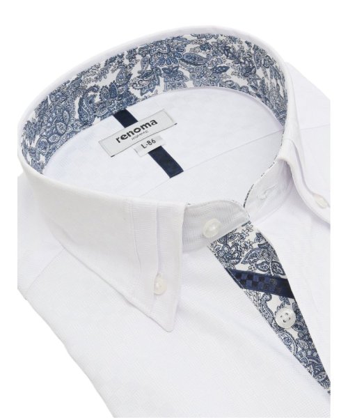 TAKA-Q(タカキュー)/形態安定 スタンダードフィット 3枚衿風ボタンダウン長袖シャツ シャツ メンズ ワイシャツ ビジネス ノーアイロン yシャツ ビジネスシャツ 形態安定/img01