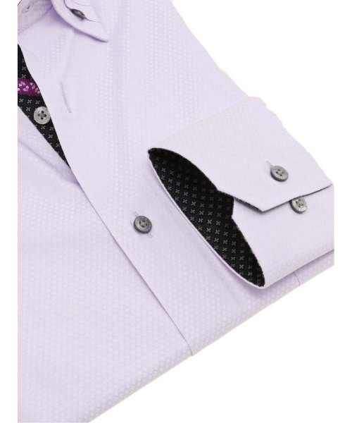 TAKA-Q(タカキュー)/形態安定 スタンダードフィット 3枚衿風ボタンダウン長袖シャツ シャツ メンズ ワイシャツ ビジネス ノーアイロン yシャツ ビジネスシャツ 形態安定/img02