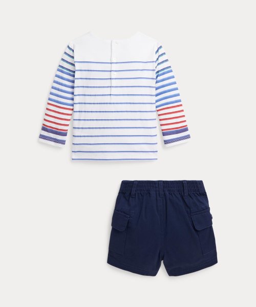 POLO RALPH LAUREN(POLO RALPH LAUREN)/(ベビー)ストライプド コットン Tシャツ & カーゴ ショートパンツ セット/img01