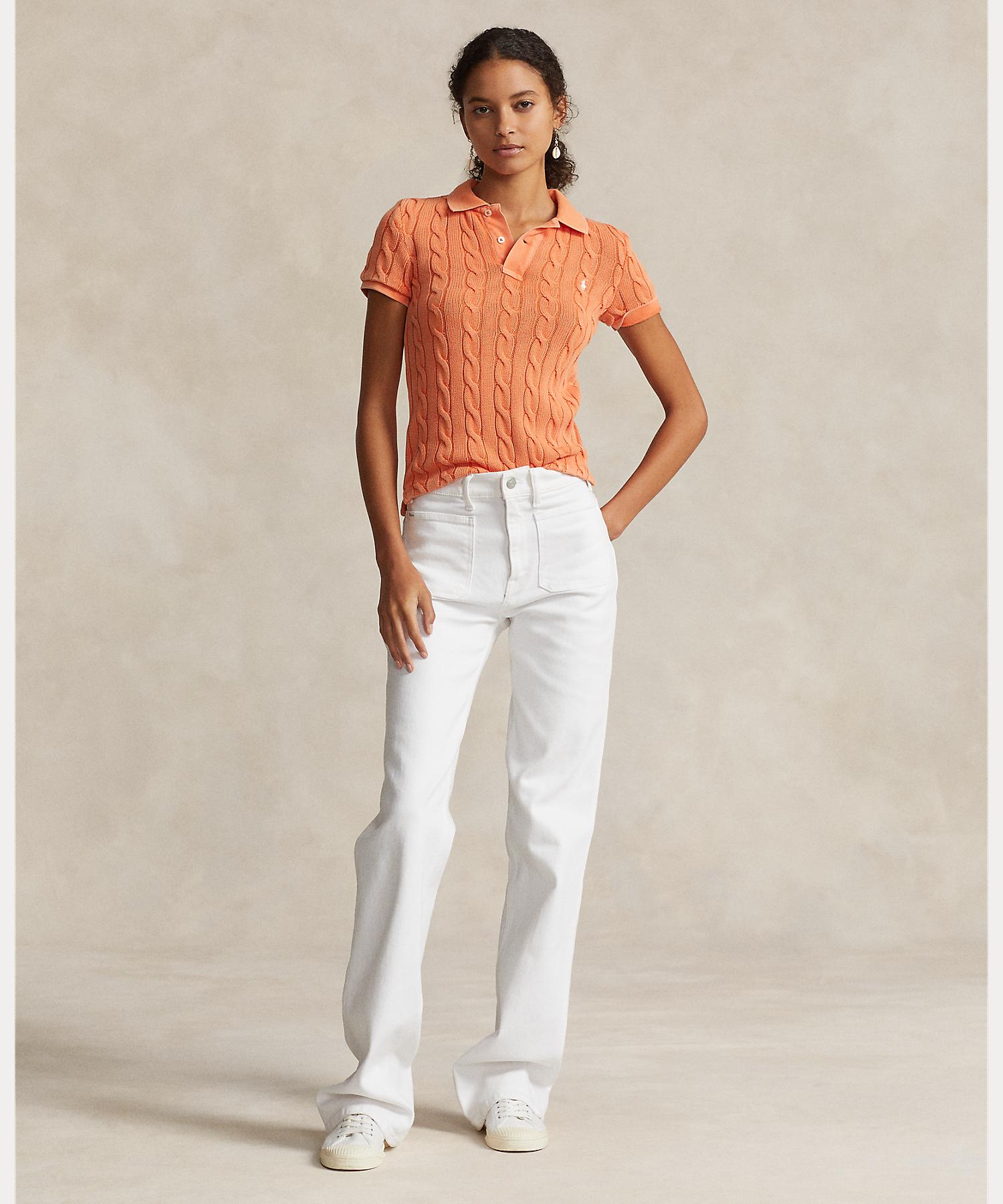 ケーブルニット ポロシャツ クラシック