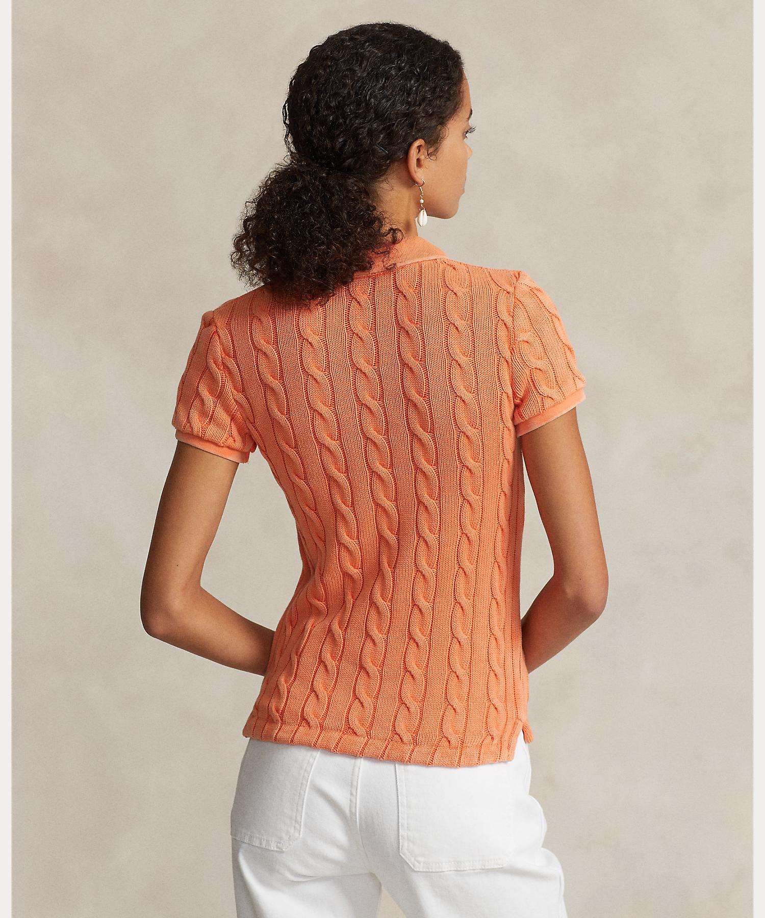 ケーブルニット ポロシャツ クラシック