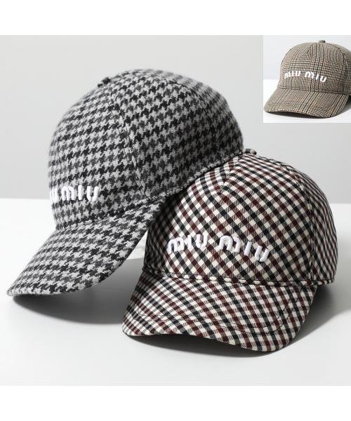 セール】MIUMIU ベースボールキャップ 5HC179 2F87 2F84 チェック柄 