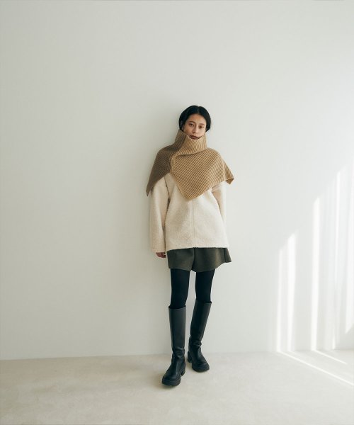 marjour(マージュール)/SWITCHING KNIT CAPE/img03