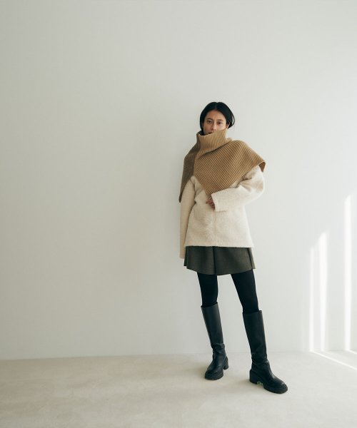 marjour(マージュール)/SWITCHING KNIT CAPE/img04