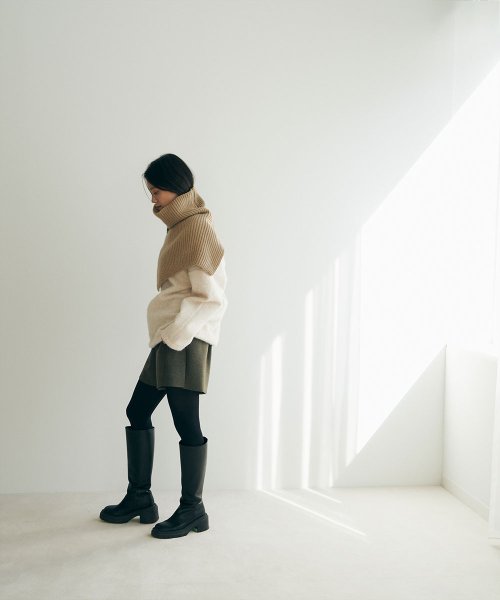 marjour(マージュール)/SWITCHING KNIT CAPE/img05