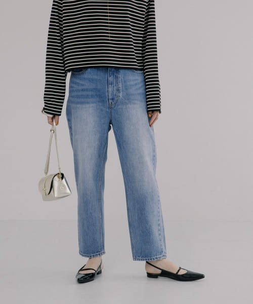 ワイドテーパードデニムパンツ 