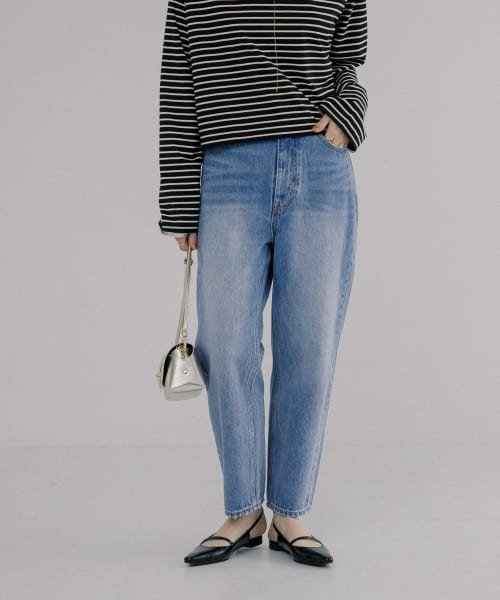 ワイドテーパードデニムパンツ 