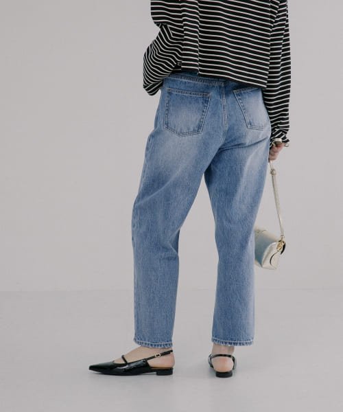 ワイドテーパードデニムパンツ 