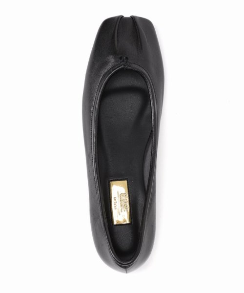 GRISEレザースクエアプリーツフラット GRISE Talon