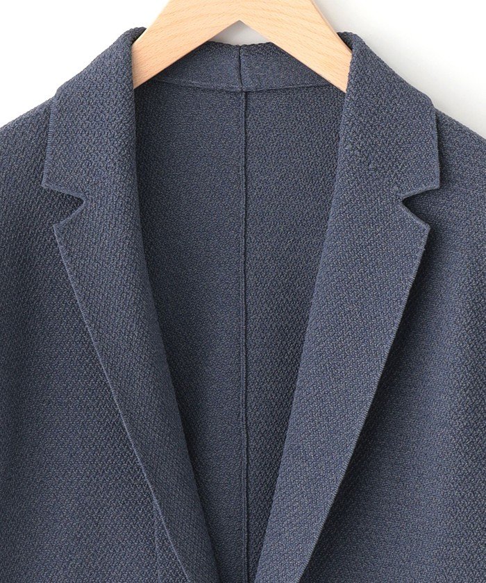 予約販売】トロッター ジャケット 変形タック編み ホールガーメント  