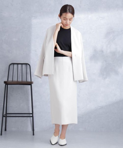 デイリーファンクション ラペルレスジャケット(セットアップ可） デイリーファンクション 羽織としてさらっとラフに着回しやすいデザイン