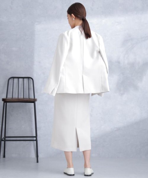 デイリーファンクション ラペルレスジャケット(セットアップ可） デイリーファンクション 羽織としてさらっとラフに着回しやすいデザイン