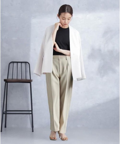 デイリーファンクション ラペルレスジャケット(セットアップ可） デイリーファンクション 羽織としてさらっとラフに着回しやすいデザイン