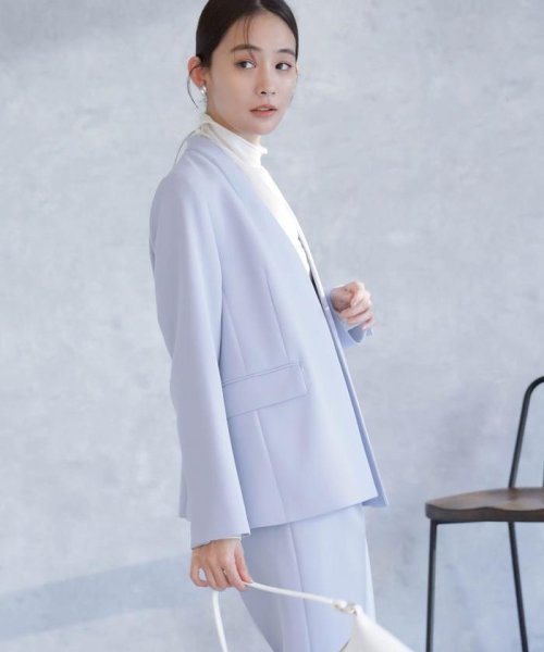 デイリーファンクション ラペルレスジャケット(セットアップ可） デイリーファンクション 羽織としてさらっとラフに着回しやすいデザイン