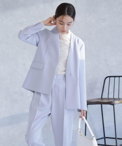 デイリーファンクション ラペルレスジャケット(セットアップ可） デイリーファンクション 羽織としてさらっとラフに着回しやすいデザイン